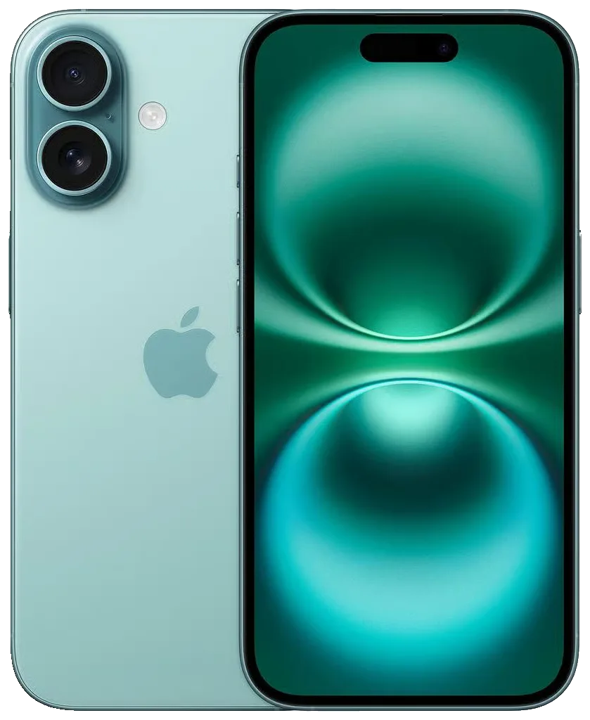 Refurbished iPhone 16 in teal